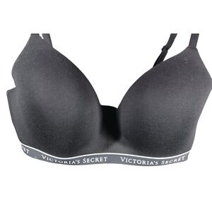 Victoria's Secret T-Shirt Bra Womens 36DDD Black Wireless Lightly Lined